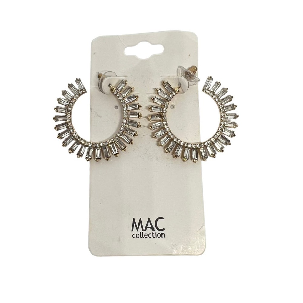 MAC collection rhinestone hoop earrings formal wedding NWT